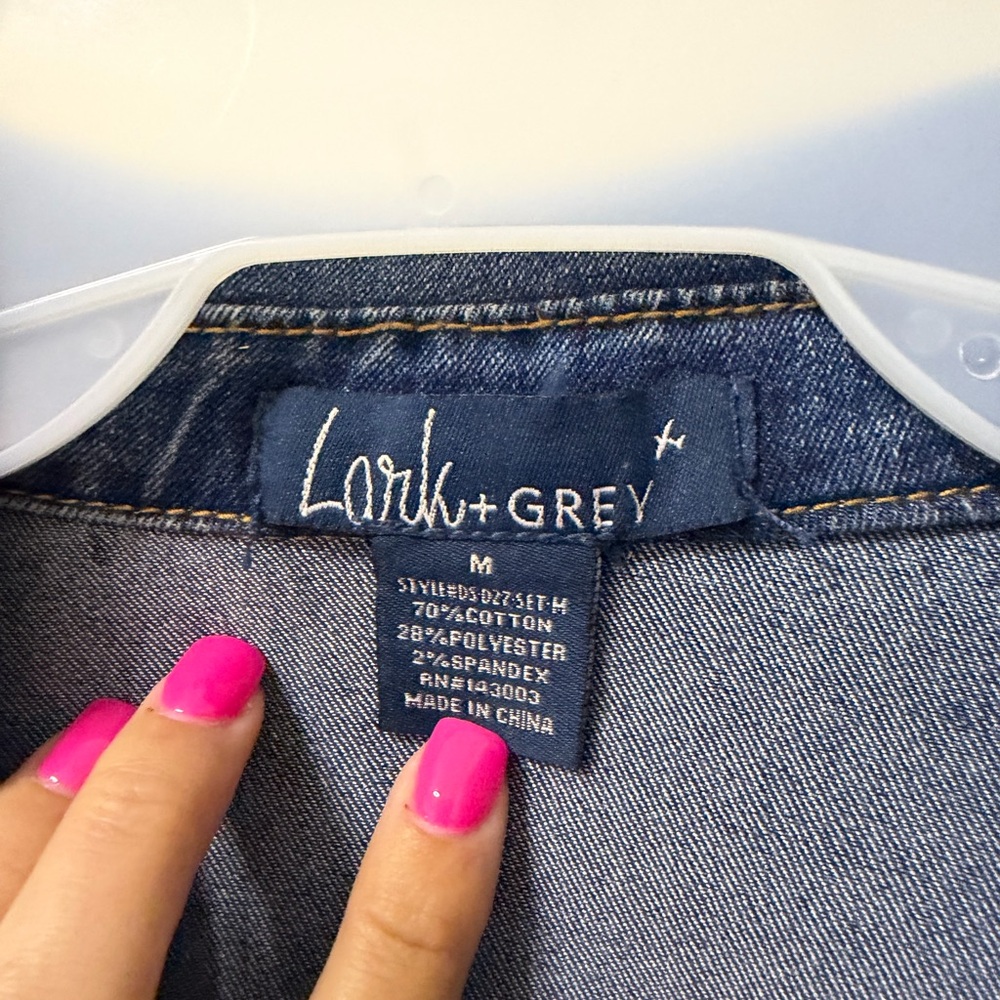 Loft Two-Tone Denim Jacket - Blue - Picture 2 of 2